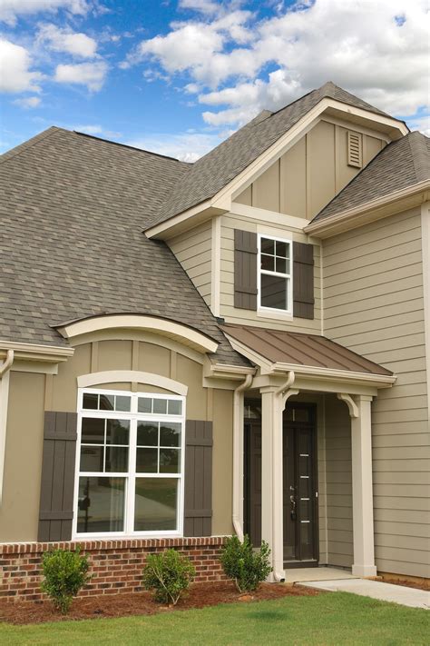 tan siding with brown trim